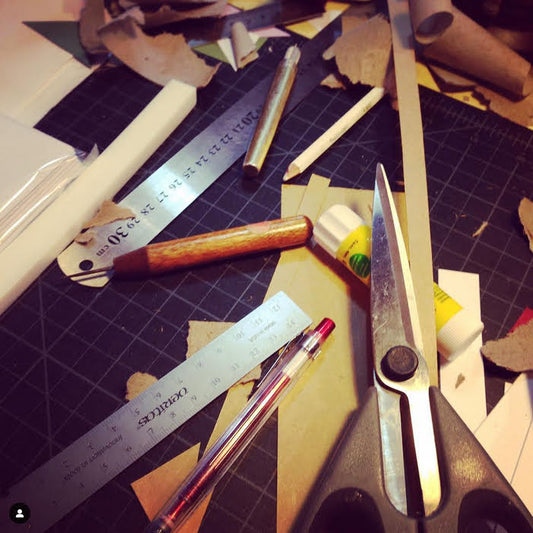Bookbinding tools for making custom, handbound journals and notebooks.