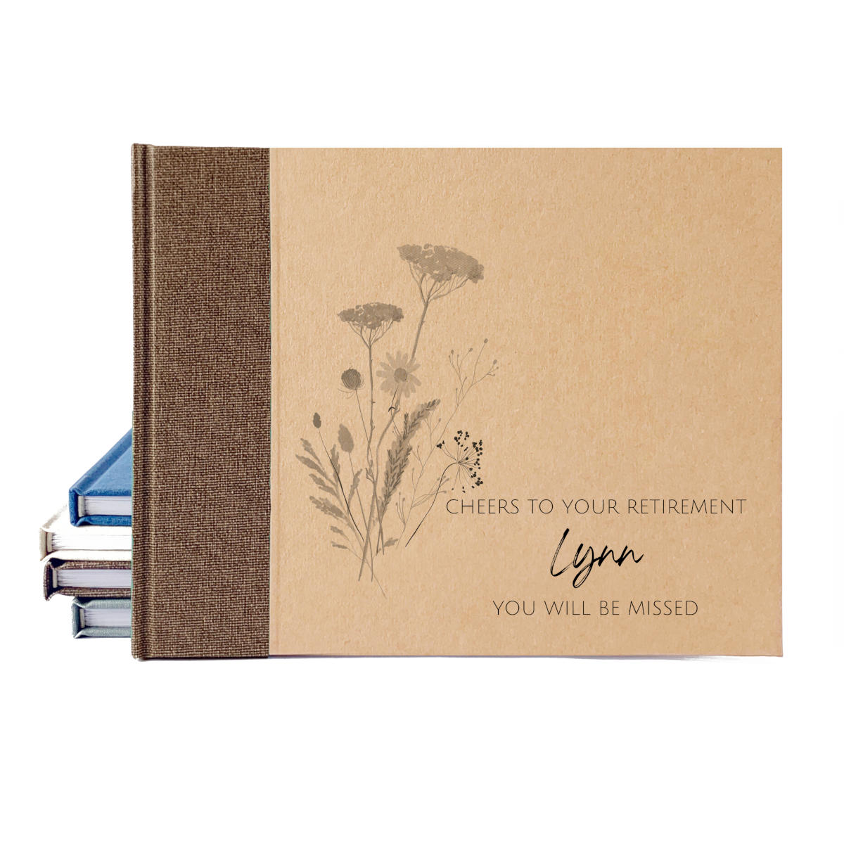 Personalized retirement guest book – a heartfelt keepsake for celebrating memories and well wishes. Custom hand-bound design.