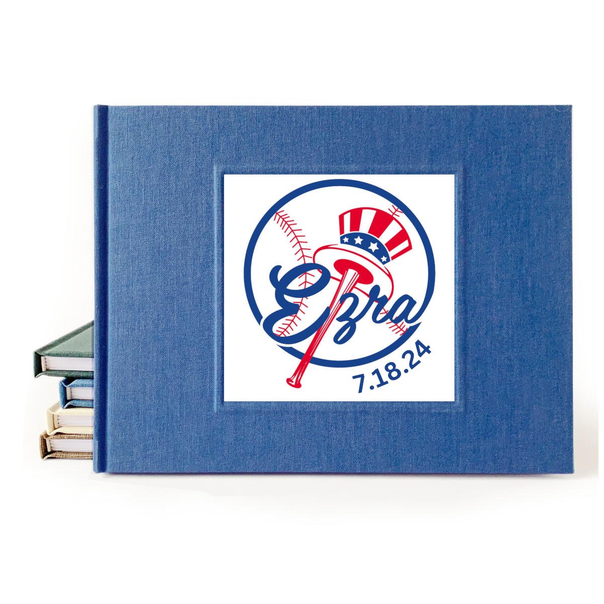 Sports-themed Bar Mitzvah guest book, personalized with your choice of design—perfect for capturing game-winning memories!