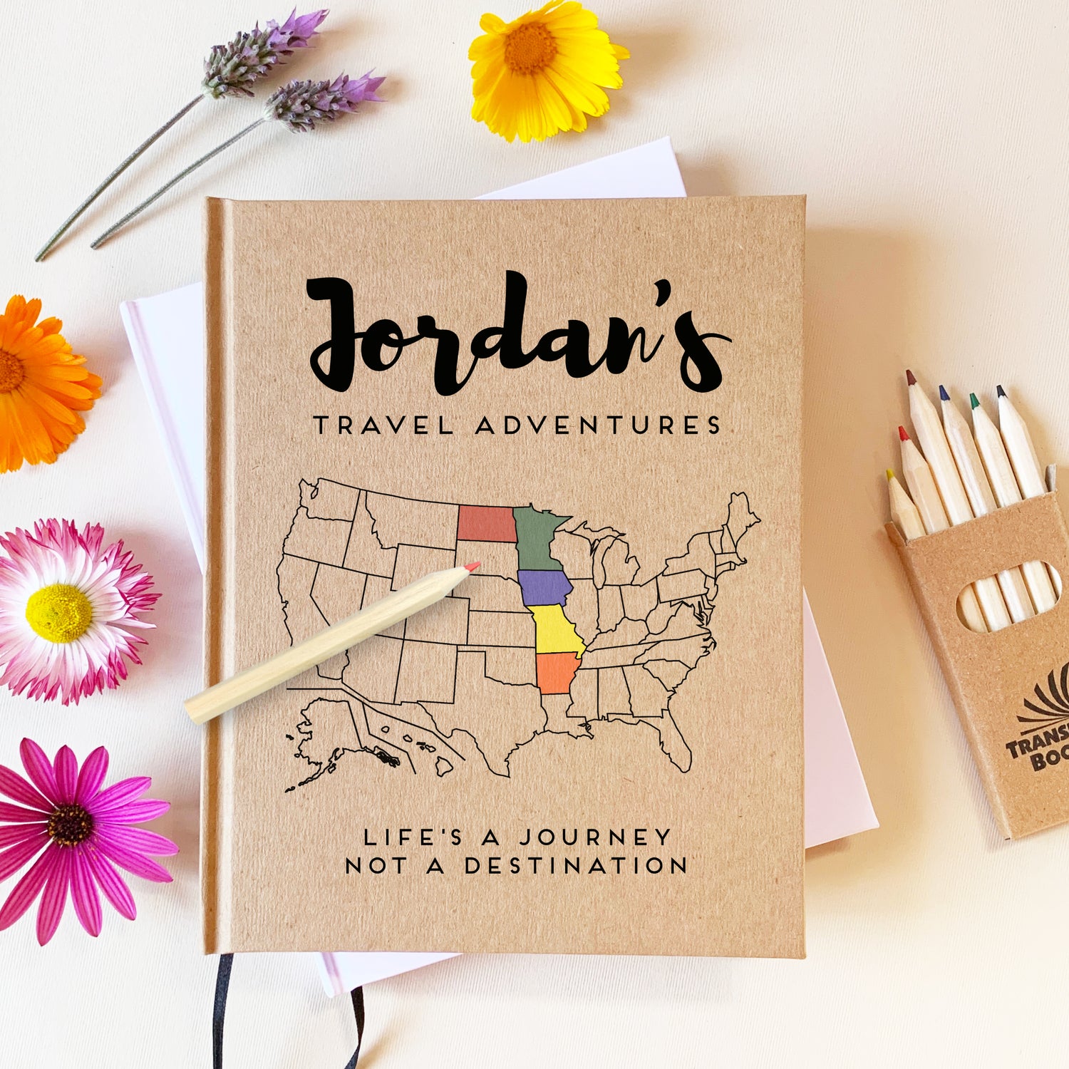 Custom Travel Journal for Kids · Adventure Photo Album Scrapbook · Versatile Guided Notebook Gift for Kids, Teens, Family Vacation 
