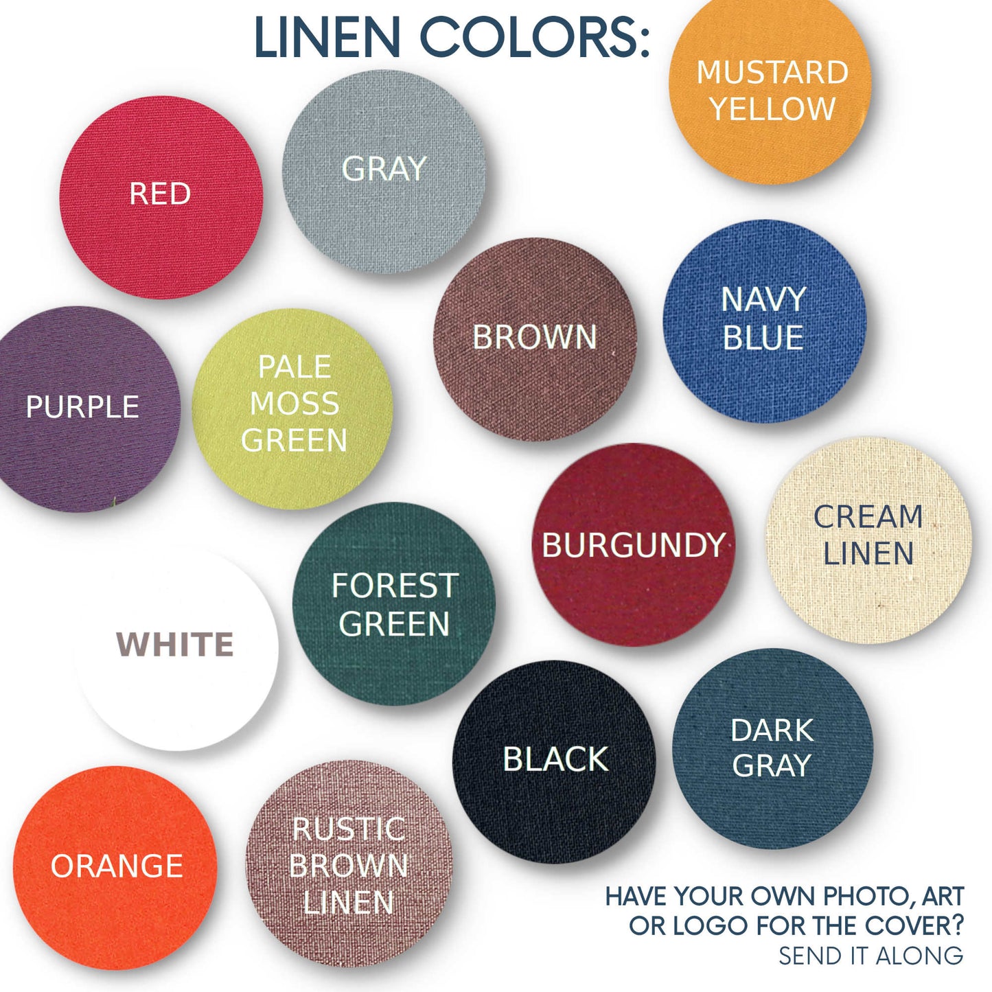 Book Cover Color Palette Options for Customizable Guest Books and Journals