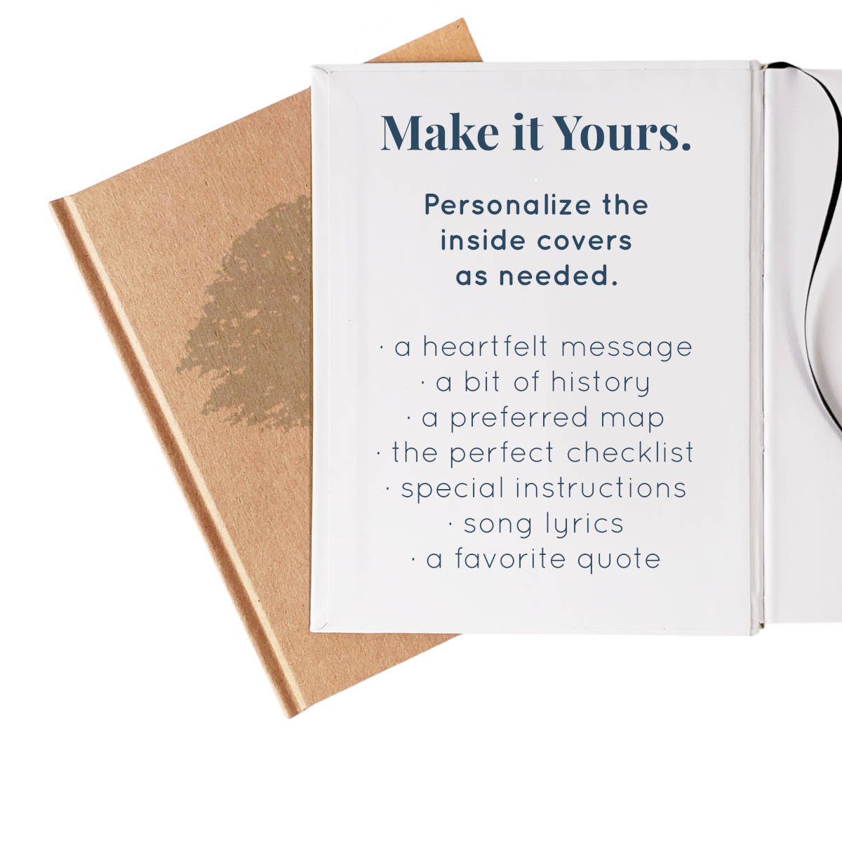 Only at Transient Books: custom print the inside cover of your handmade keepsake book.