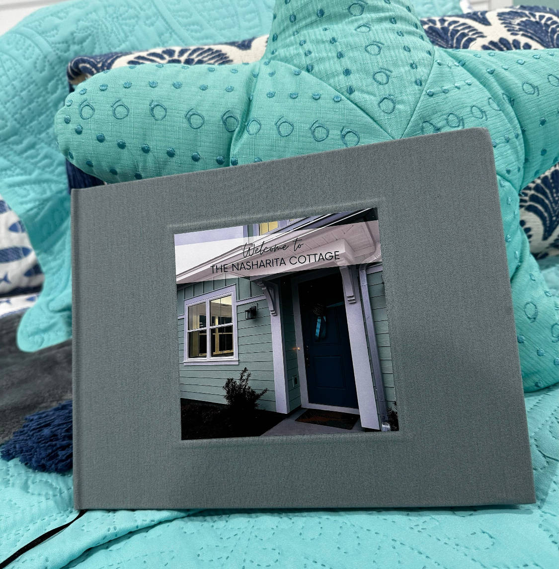 Personalized guest book for home with a custom photo cover—perfect for welcoming guests and preserving memories.