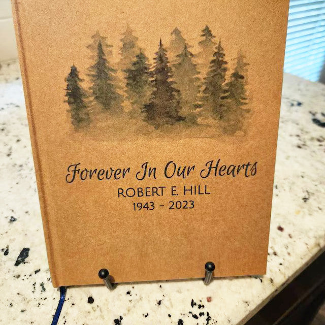Celebration of life guest book – custom funeral guest book to gather messages and preserve memories.