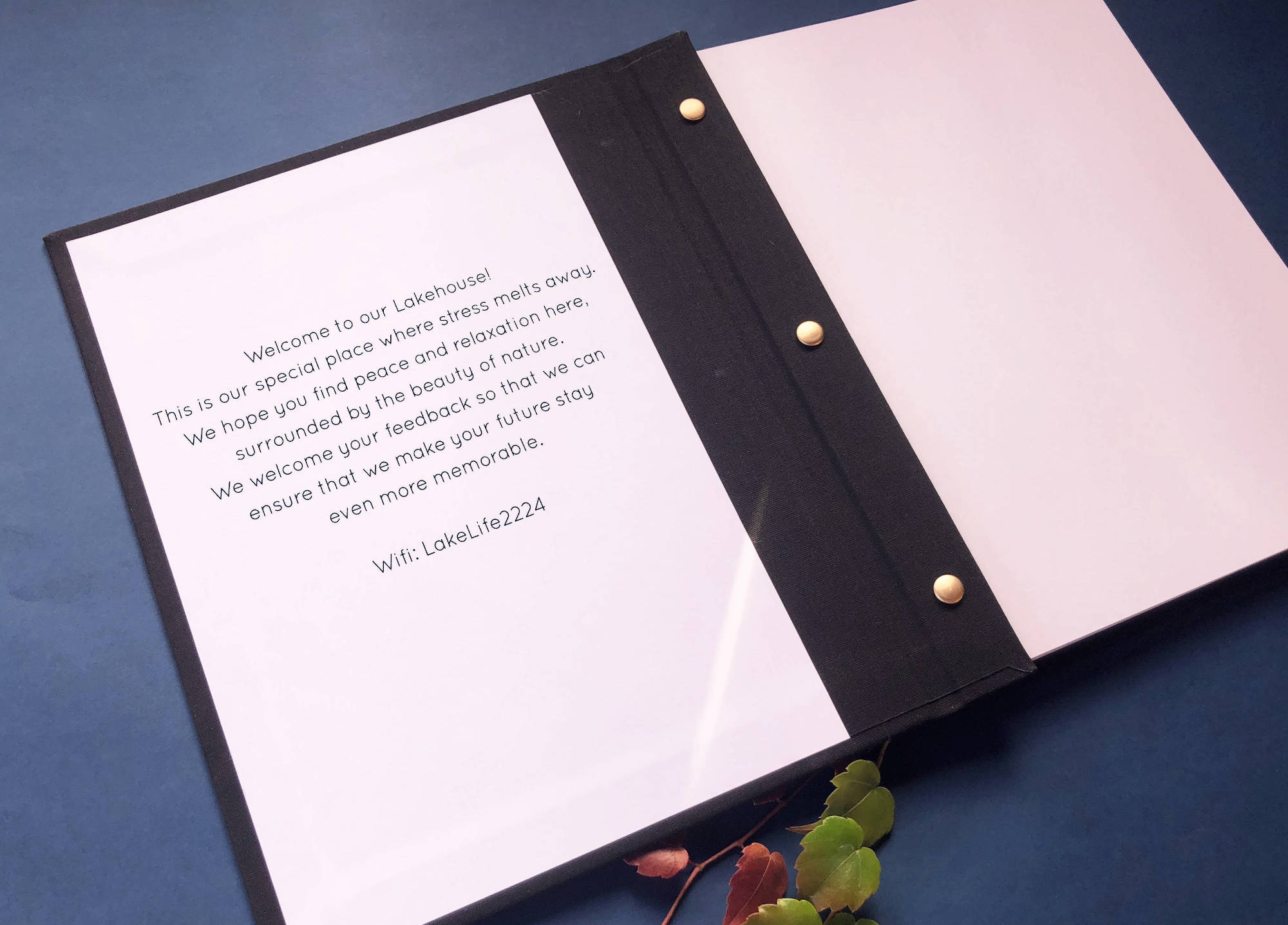 Personalized binder cover open with custom printing on the inside cover—crafted for a unique, custom touch.