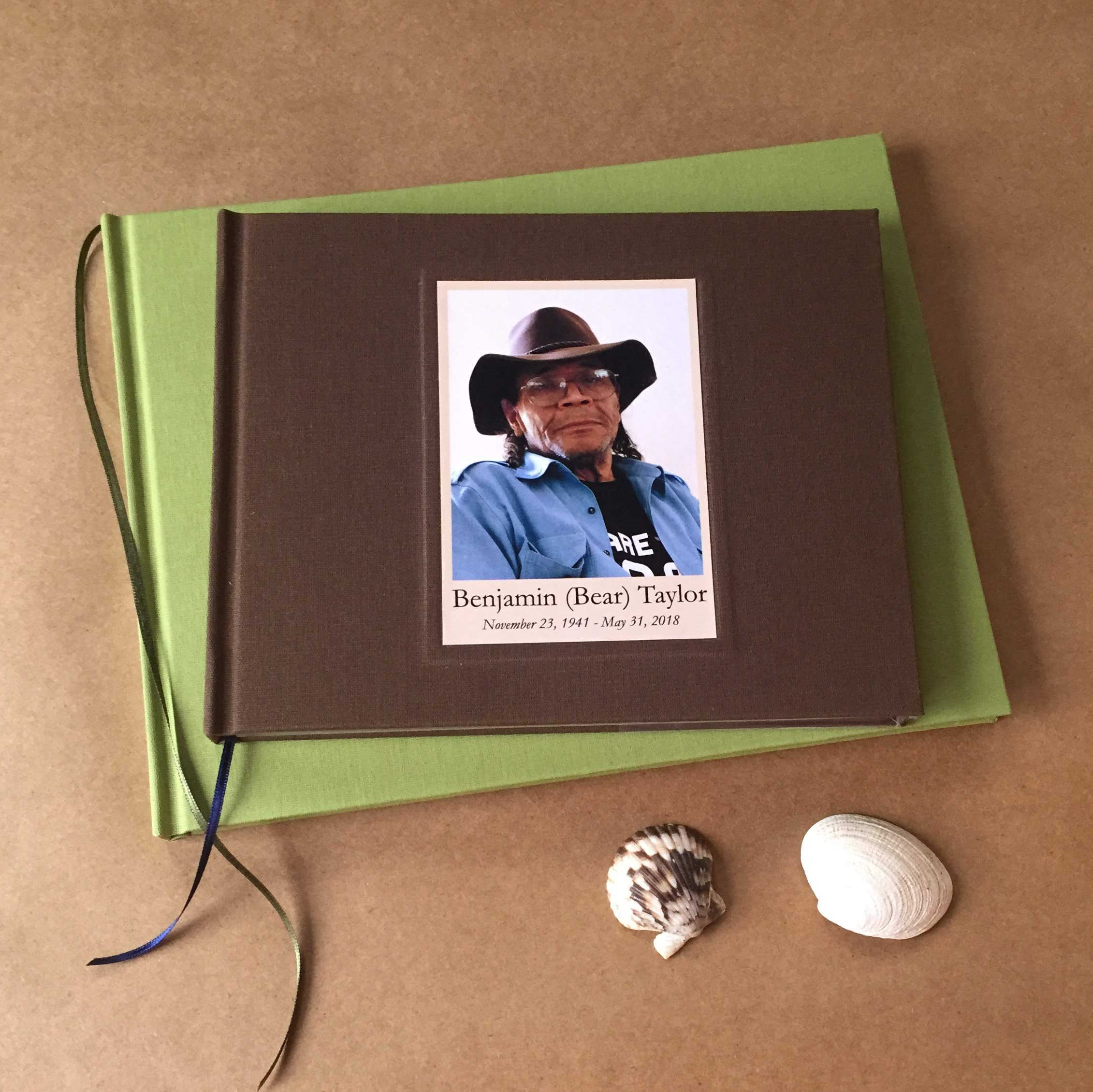 Personalized memory book for funerals – photo cover guest book to preserve memories and celebrate your loved one’s legacy.