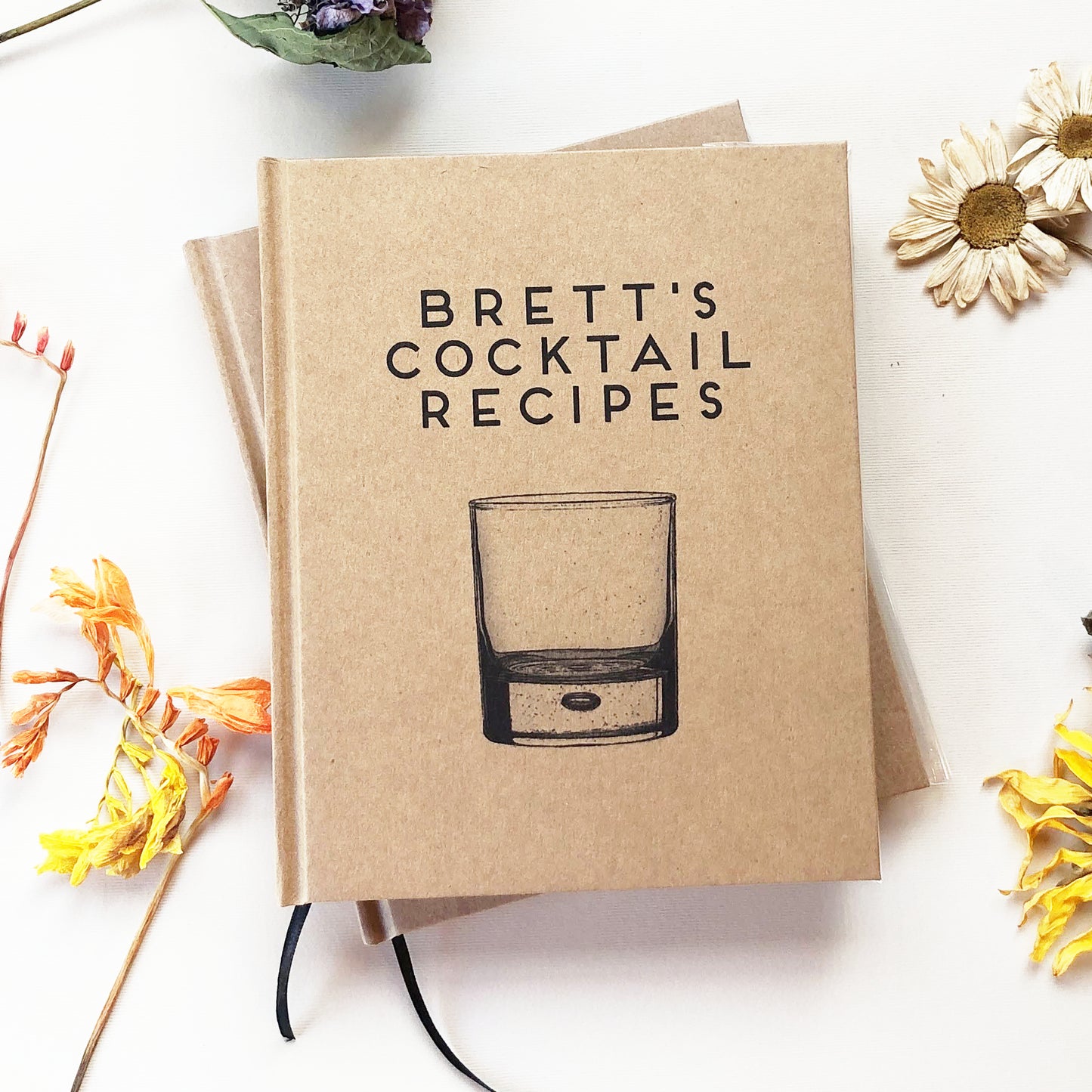 Personalized Cocktail Recipe Book · Hand bound Gift Notebook for Bartender, Mixologist or Hostess