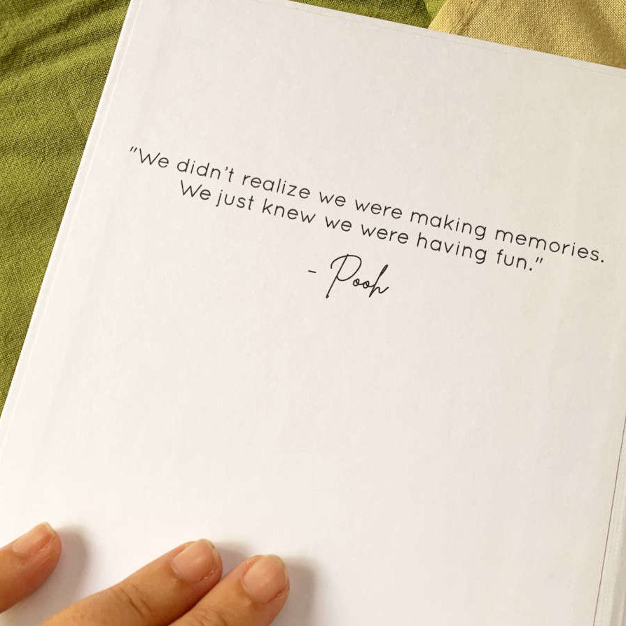 Romantic dedication custom printed on the inside front cover of a hand crafted couple's journal.