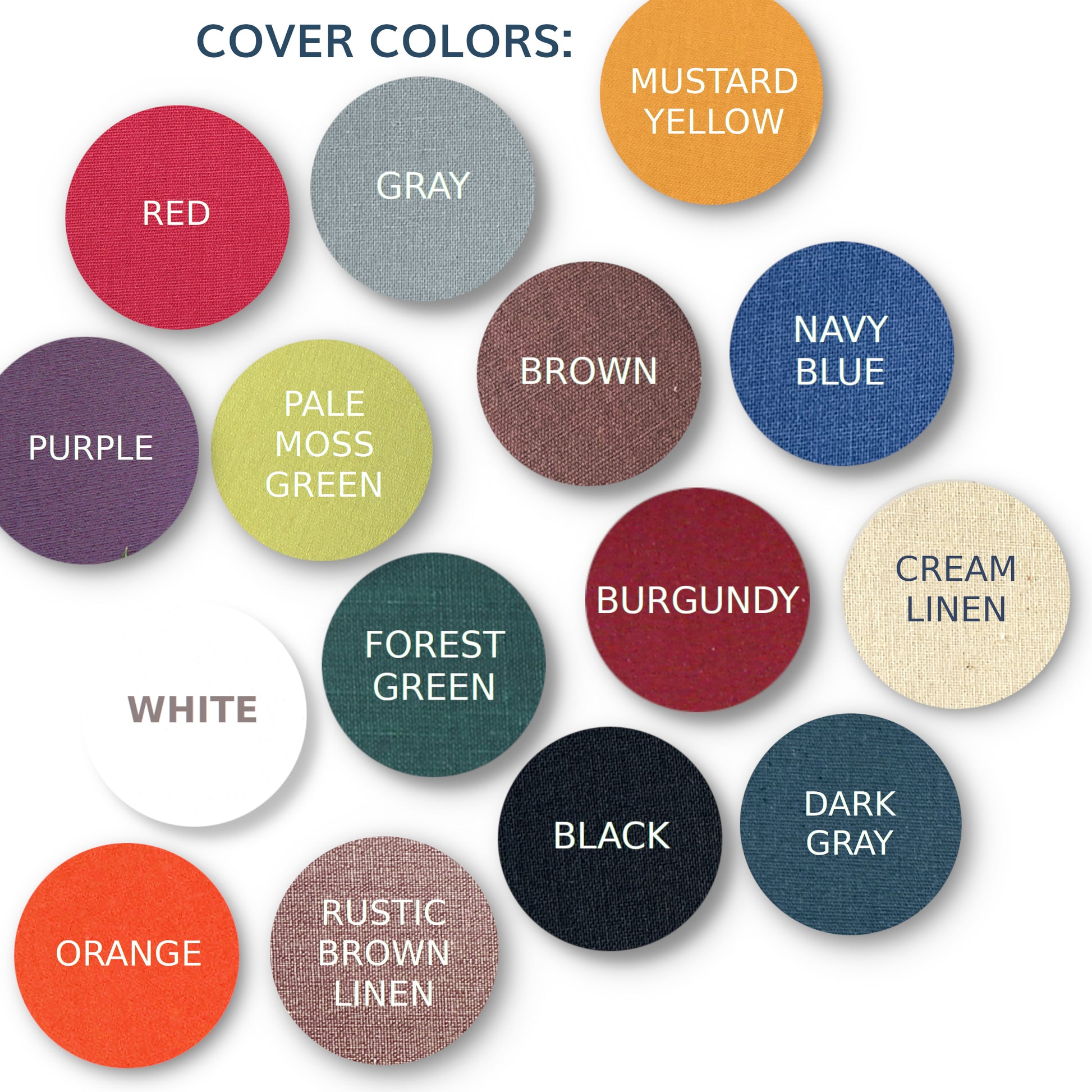 Book Cover Color Palette Options for Customizable Guest Books and Journals