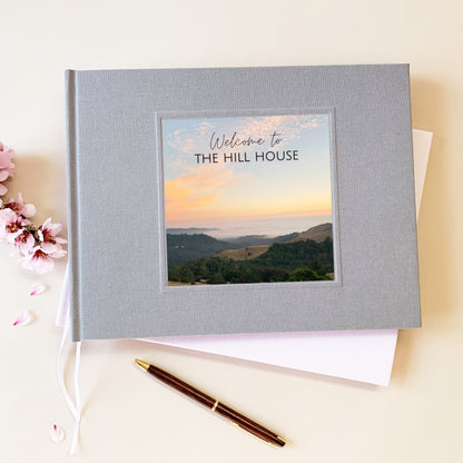 Custom Vacation Home Guest Book · Your Photo or Logo on the Cover