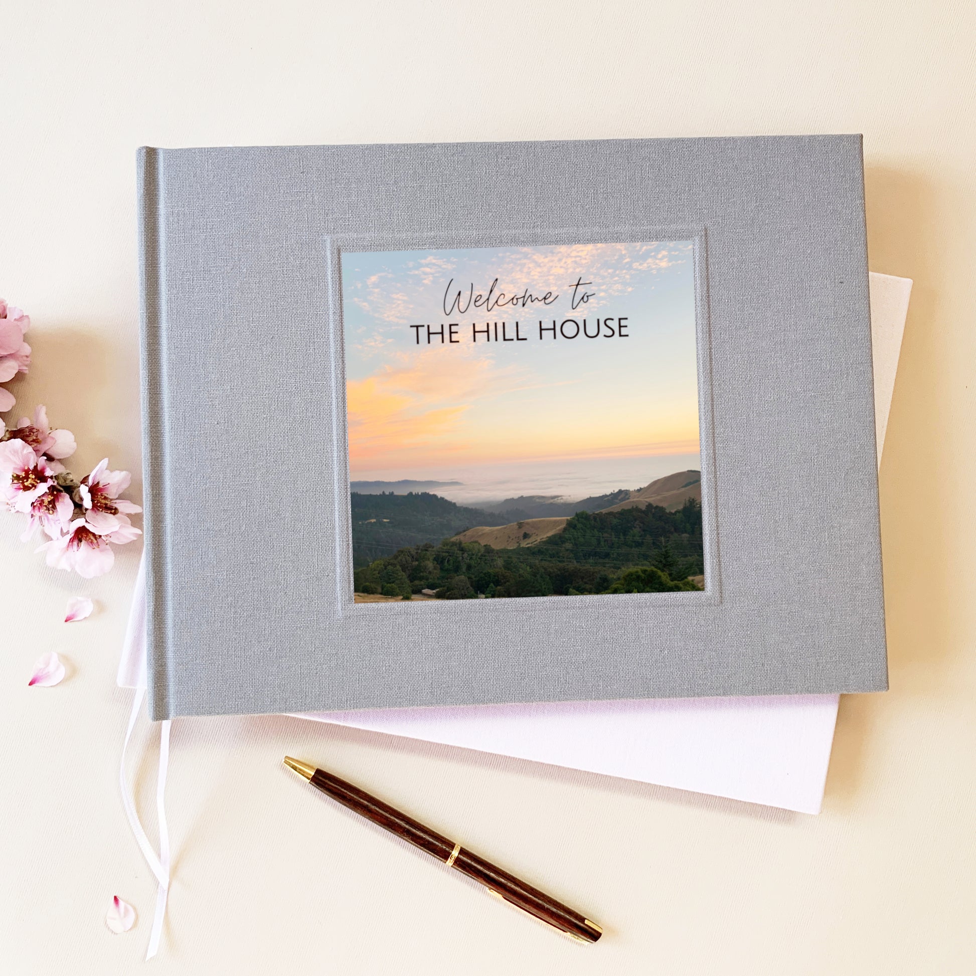 Custom Vacation Home Guest Book, Your Photo on the Cover