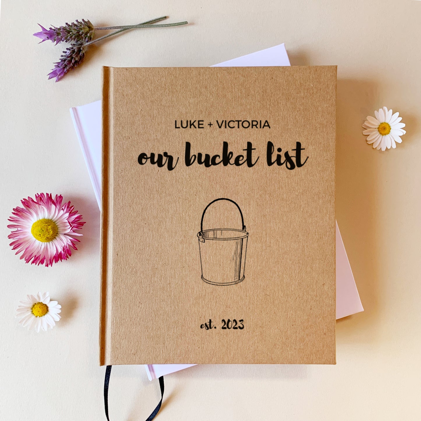 Custom Our Bucket List Book | Travel Journal | 1st Wedding Paper Anniversary Gift