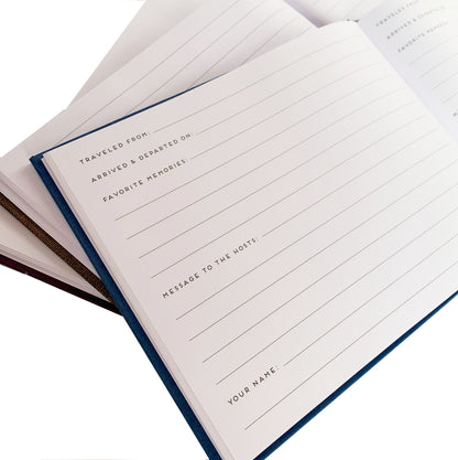 Three Page Options for Custom Guest Books: Blank, Lined, and Prompted Pages for Guest Entries