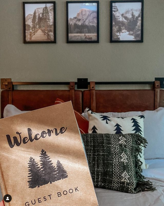 Personalized guest book for house, featuring a custom design perfect for a mountain cabin – a welcoming touch for guests.