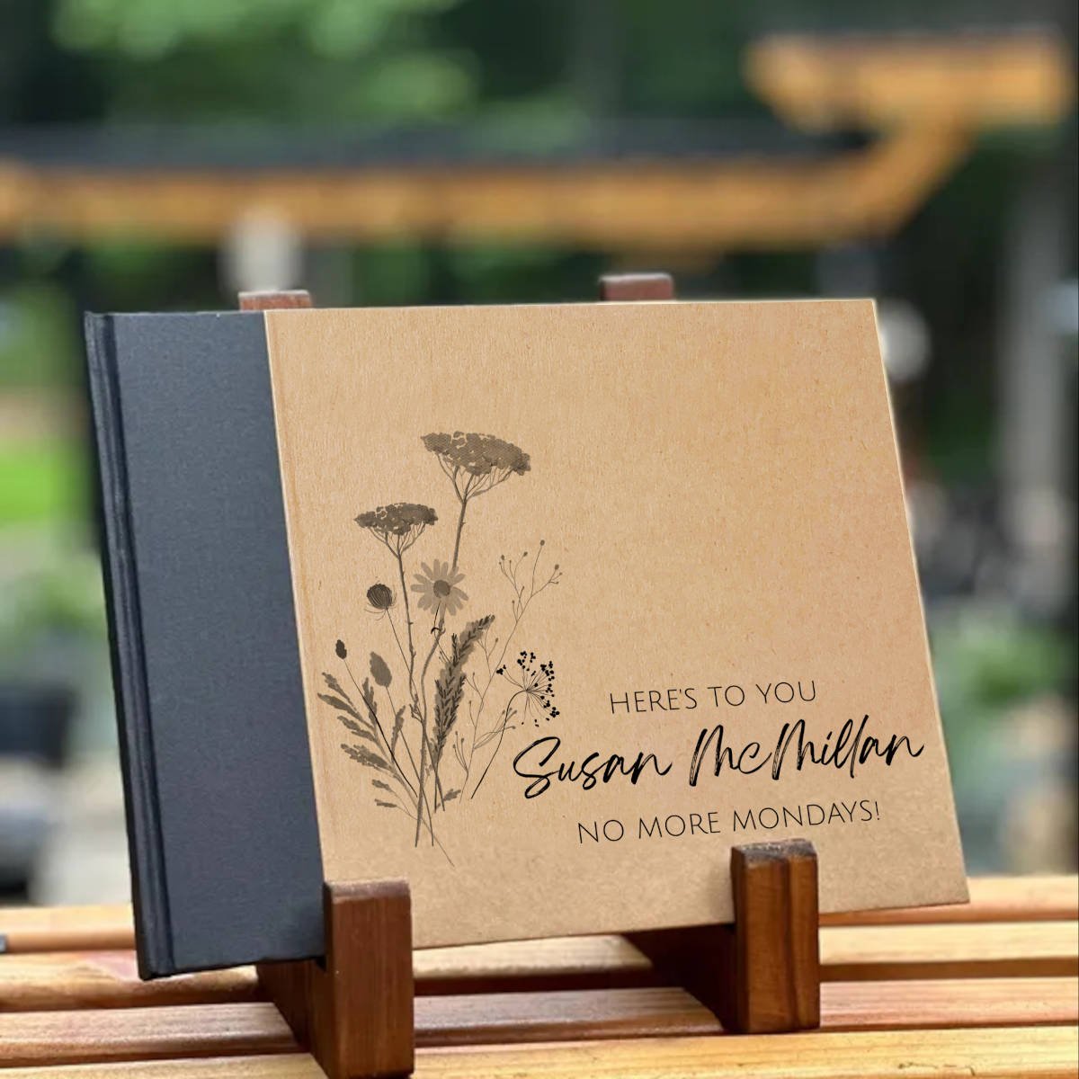 Elegant personalized retirement party guest book, perfect for capturing messages, memories, and well wishes from friends and coworkers.