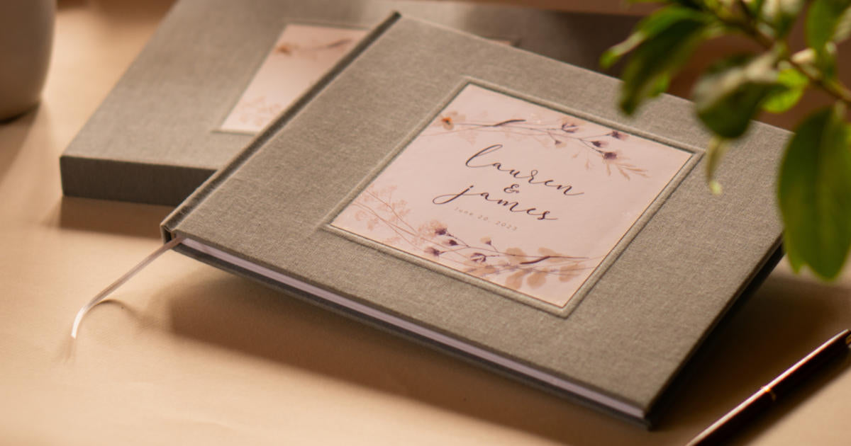 Custom made keepsake guest book hand crafted by Transient Books.