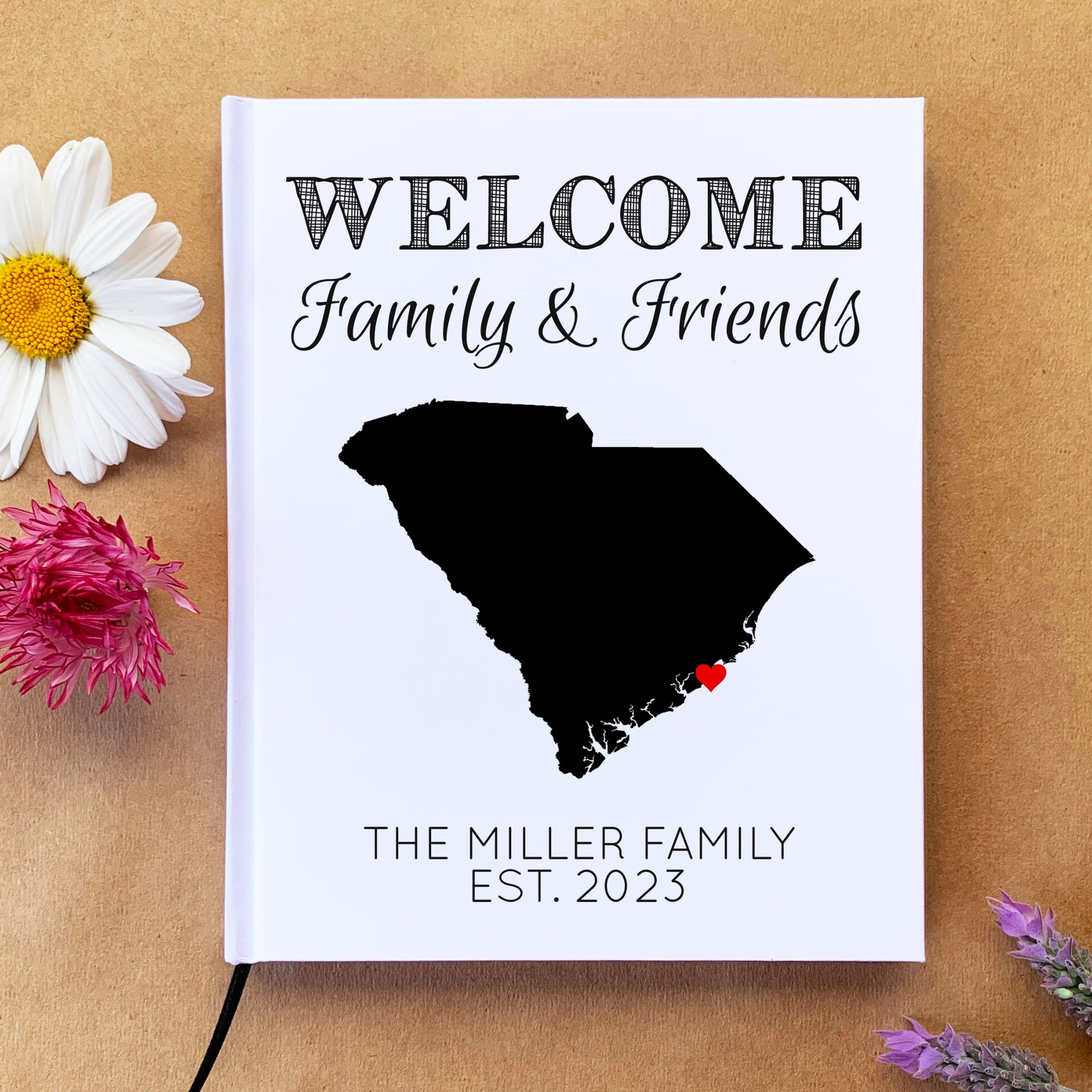 Custom Guest Book for Family Home · Welcome Family & Friends Memory Book · Housewarming Gift