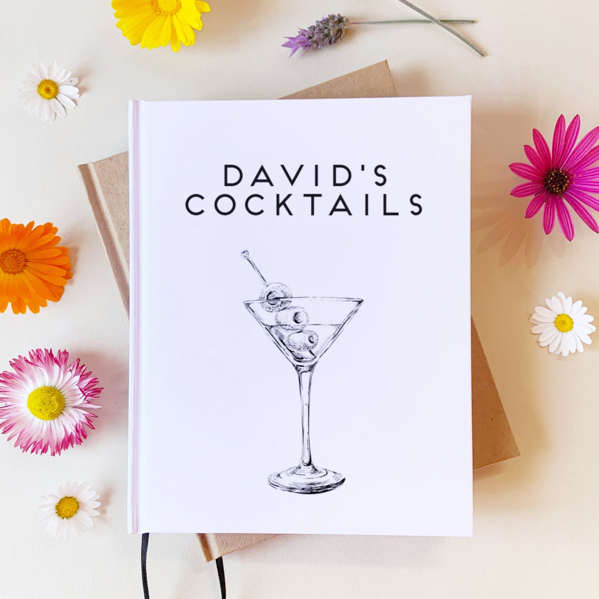 Custom Cocktail Recipe Book  Birthday Gift for Bartender